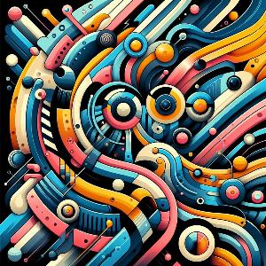 colorful abstract art poster with geometric shapes (44)